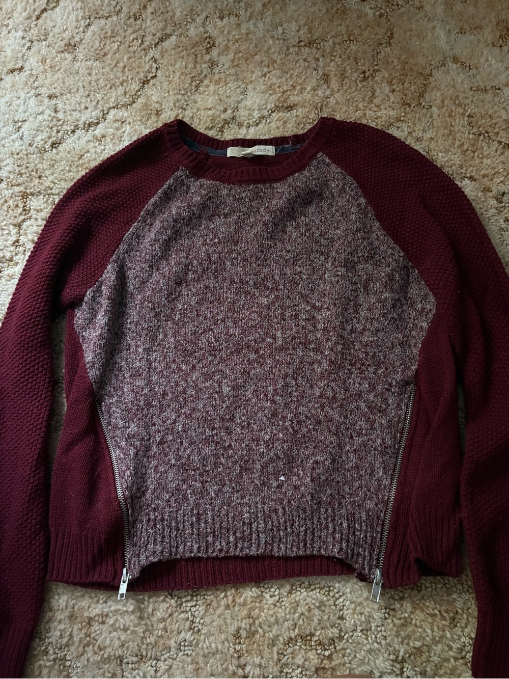Women’s Maroon Zip Sweater